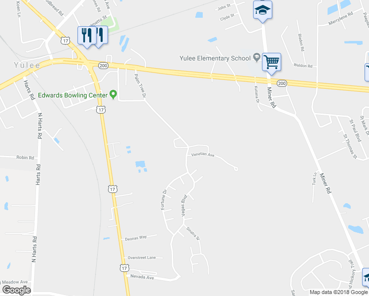 map of restaurants, bars, coffee shops, grocery stores, and more near 86133 Caesars Avenue in Yulee