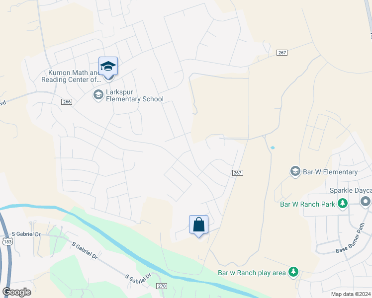 map of restaurants, bars, coffee shops, grocery stores, and more near 104 Queen Anne Drive in Leander