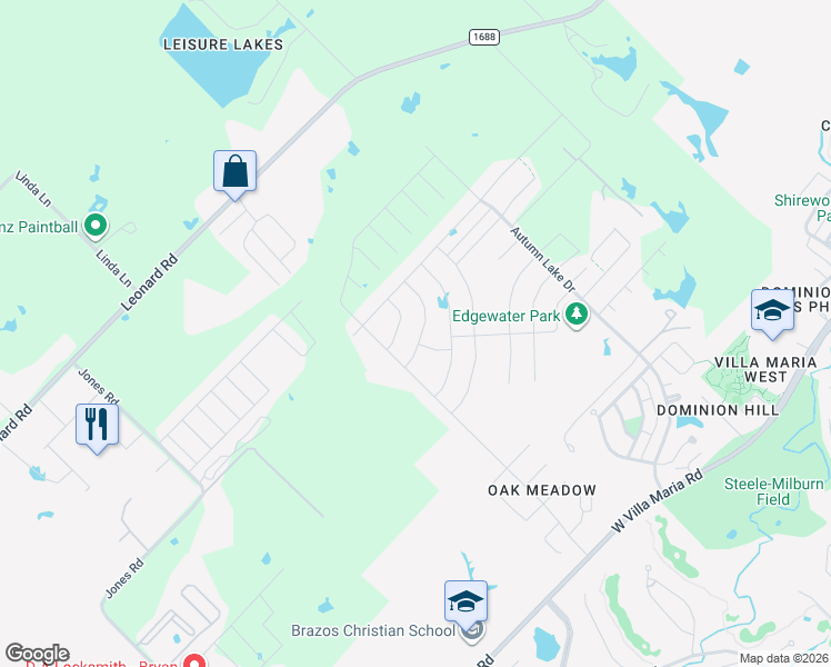 map of restaurants, bars, coffee shops, grocery stores, and more near 2001 Theresa Drive in Bryan