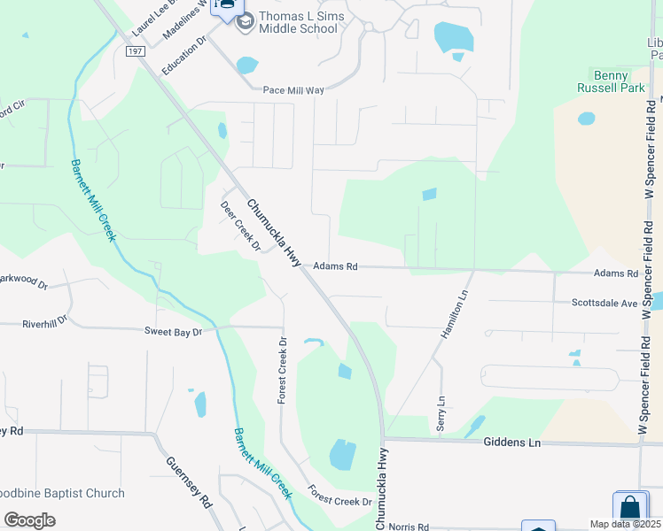 map of restaurants, bars, coffee shops, grocery stores, and more near 3835 Adams Road in Milton