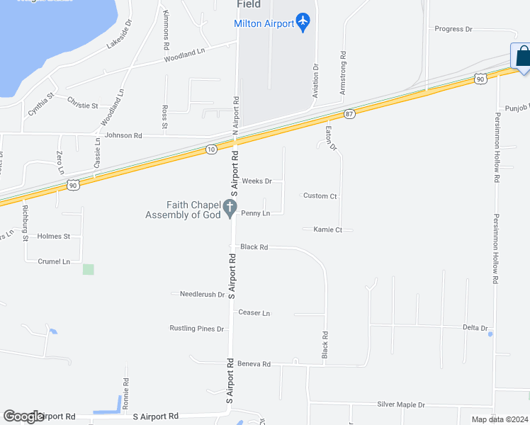 map of restaurants, bars, coffee shops, grocery stores, and more near 7862 Penny Lane in Milton