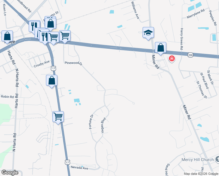 map of restaurants, bars, coffee shops, grocery stores, and more near 86133 Caesars Avenue in Yulee