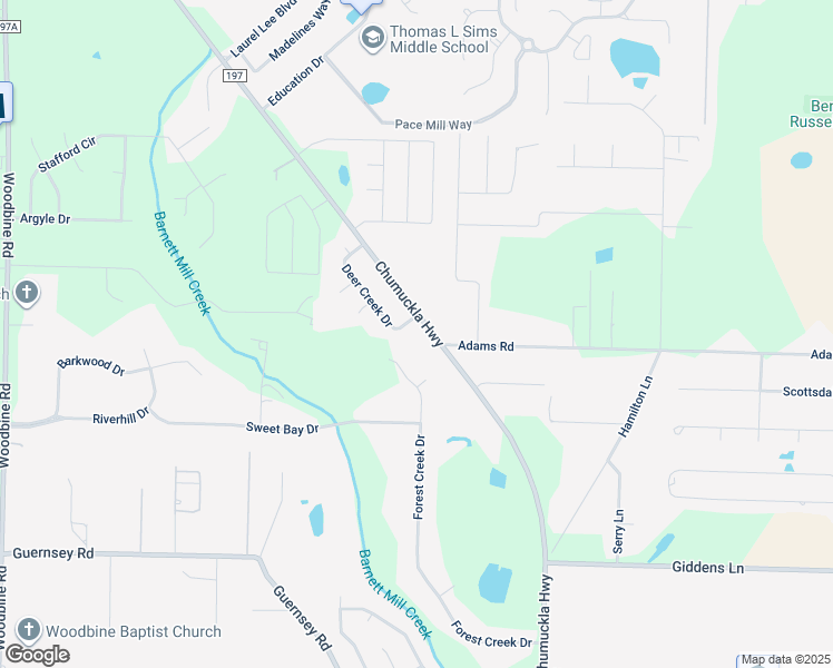 map of restaurants, bars, coffee shops, grocery stores, and more near 5205 Chumuckla Highway in Milton