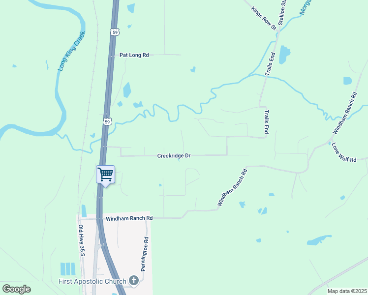map of restaurants, bars, coffee shops, grocery stores, and more near 232 Hiding Place in Goodrich