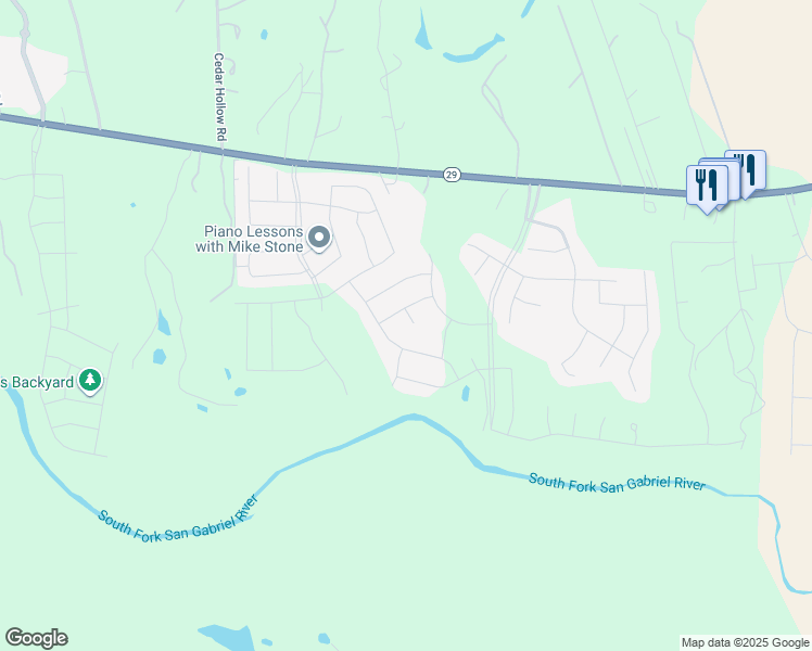 map of restaurants, bars, coffee shops, grocery stores, and more near 808 Karst Cove in Georgetown