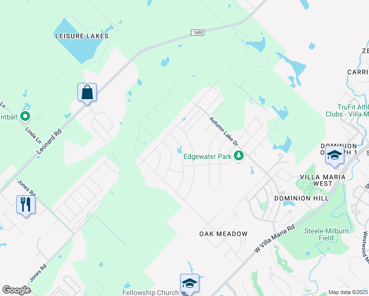 map of restaurants, bars, coffee shops, grocery stores, and more near 2118 Markley Drive in Bryan