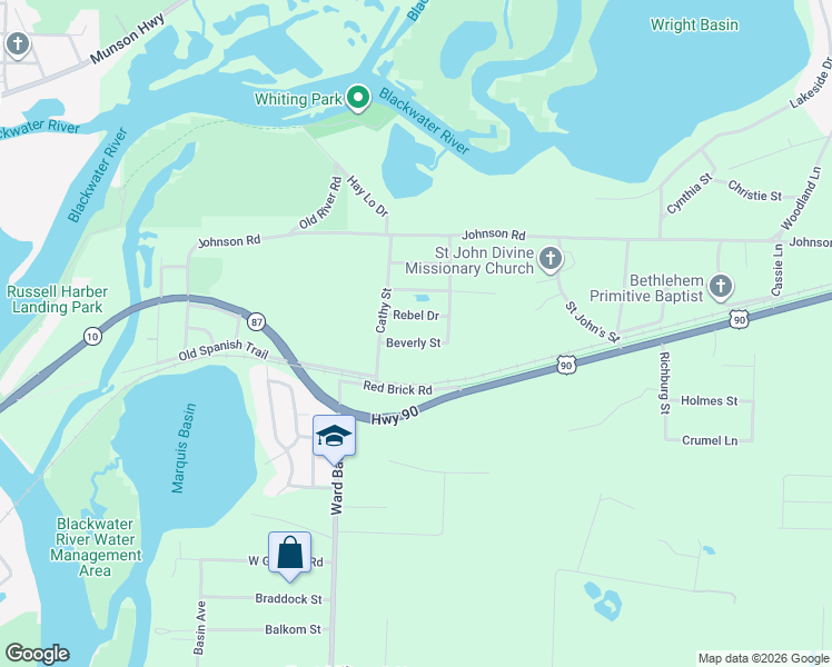 map of restaurants, bars, coffee shops, grocery stores, and more near 7228 Beverly Street in Milton