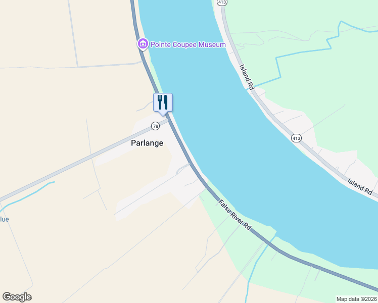 map of restaurants, bars, coffee shops, grocery stores, and more near 8052 False River Drive in Oscar