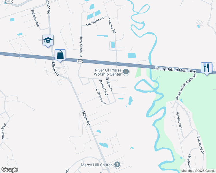 map of restaurants, bars, coffee shops, grocery stores, and more near 83151 Saint Mark Drive in Yulee