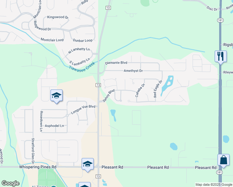map of restaurants, bars, coffee shops, grocery stores, and more near 27588 Claiborne Circle in Daphne