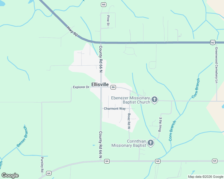 map of restaurants, bars, coffee shops, grocery stores, and more near 13570 County Road 66 in Loxley