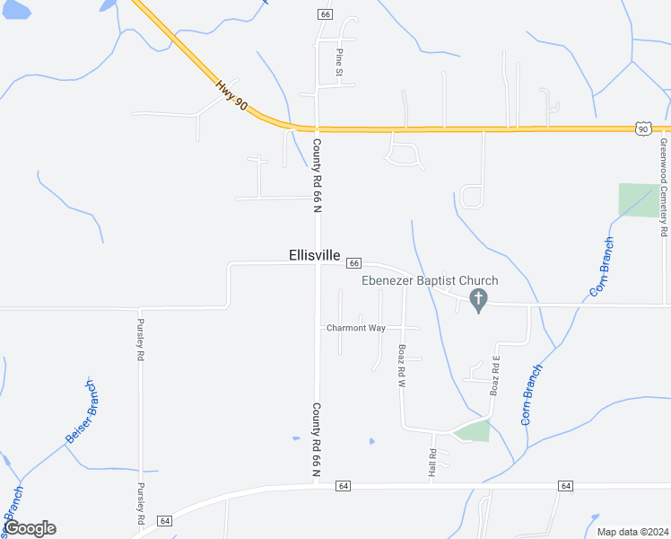 map of restaurants, bars, coffee shops, grocery stores, and more near 13538 County Road 66 in Loxley