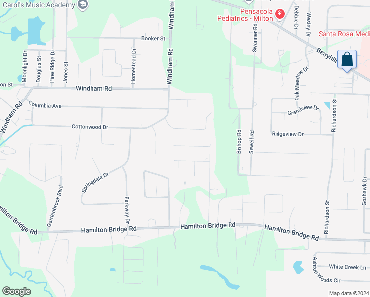 map of restaurants, bars, coffee shops, grocery stores, and more near 5721 Bronco Place in Milton