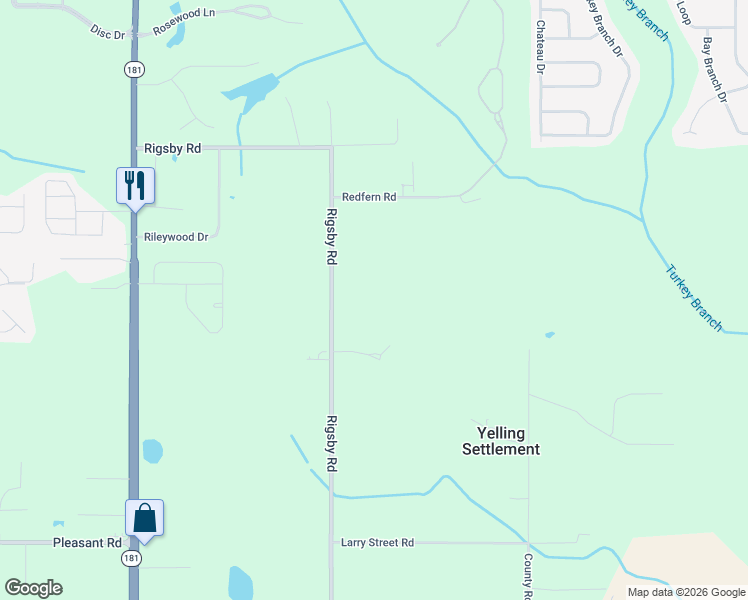 map of restaurants, bars, coffee shops, grocery stores, and more near 27592 Rigsby Road in Daphne