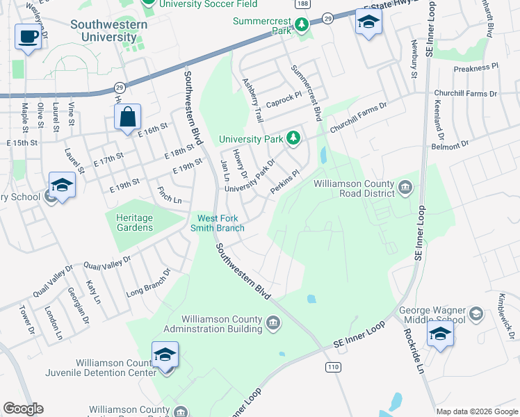 map of restaurants, bars, coffee shops, grocery stores, and more near 2234 Perkins Place in Georgetown