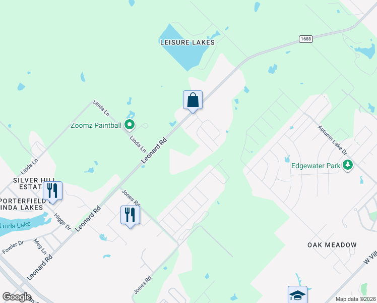 map of restaurants, bars, coffee shops, grocery stores, and more near 5359 Leonard Rd in Bryan