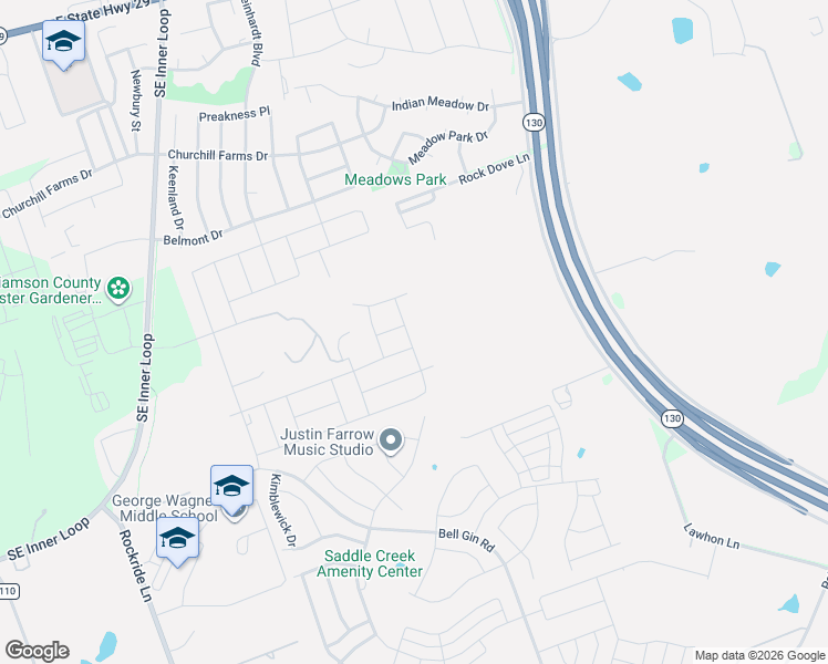 map of restaurants, bars, coffee shops, grocery stores, and more near 900 Carlson Cove in Georgetown