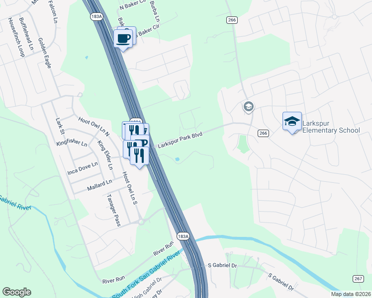 map of restaurants, bars, coffee shops, grocery stores, and more near 2079 U.S. 183 in Leander