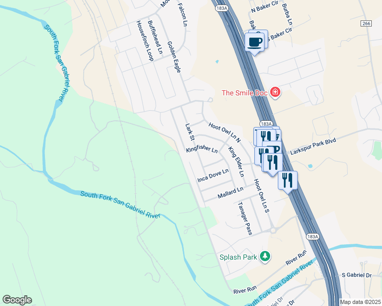 map of restaurants, bars, coffee shops, grocery stores, and more near 705 Kingfisher Lane in Leander