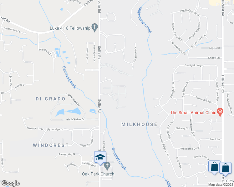 map of restaurants, bars, coffee shops, grocery stores, and more near 2889 Sollie Road in Mobile