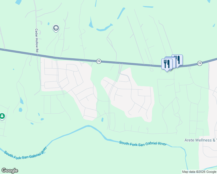 map of restaurants, bars, coffee shops, grocery stores, and more near 1012 Turning Leaf Trail in Georgetown