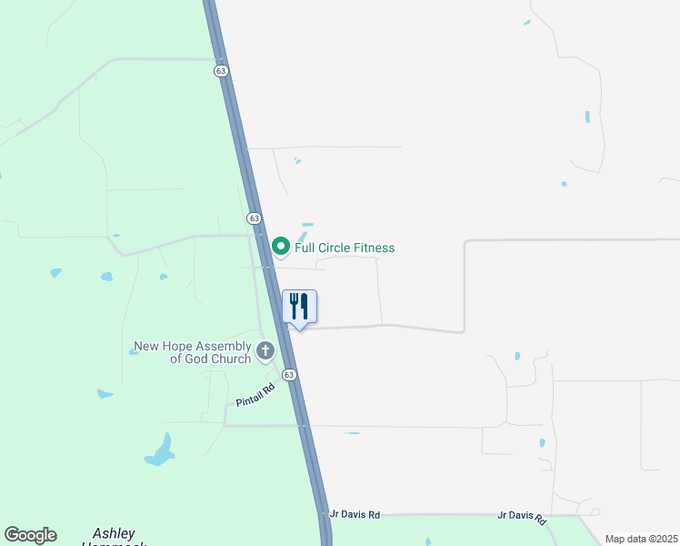 map of restaurants, bars, coffee shops, grocery stores, and more near 2931 Goff Road in Moss Point