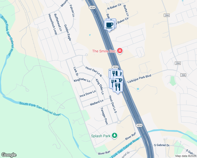 map of restaurants, bars, coffee shops, grocery stores, and more near 236 King Elder Lane in Leander