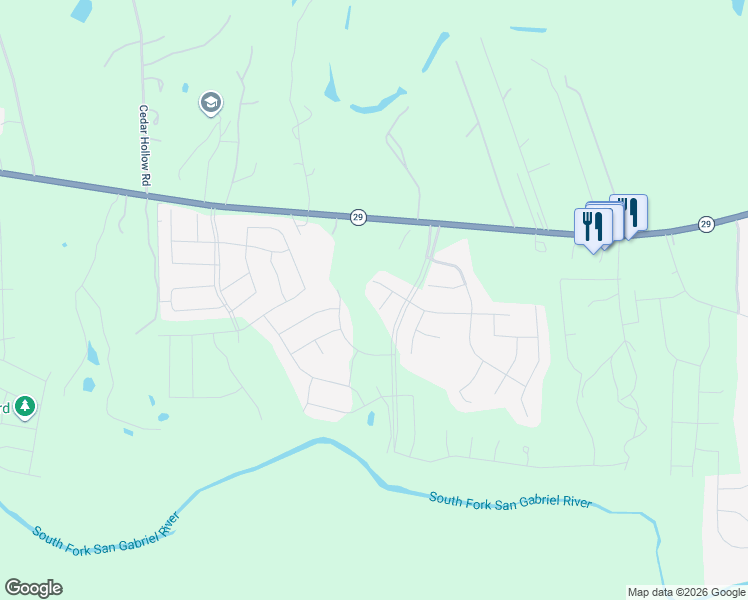 map of restaurants, bars, coffee shops, grocery stores, and more near 1012 Turning Leaf Trail in Georgetown