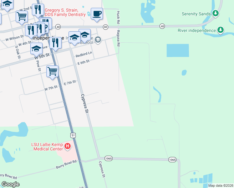 map of restaurants, bars, coffee shops, grocery stores, and more near 222 East 8th Street in Independence