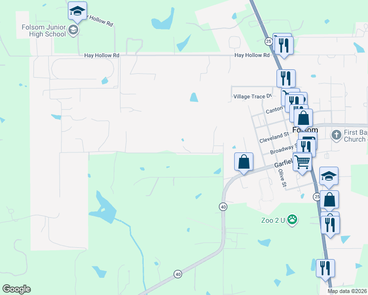 map of restaurants, bars, coffee shops, grocery stores, and more near 12325 Quaglino Road in Folsom