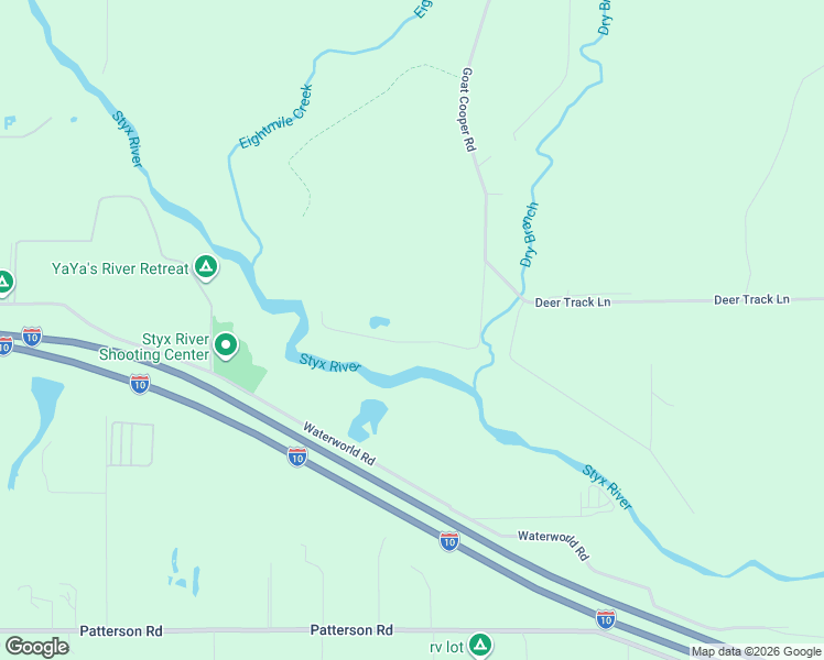 map of restaurants, bars, coffee shops, grocery stores, and more near 25900 Goat Cooper Road in Robertsdale