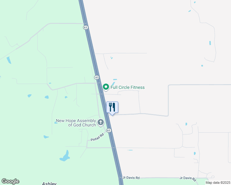 map of restaurants, bars, coffee shops, grocery stores, and more near 2801-2941 Goff Road in Moss Point