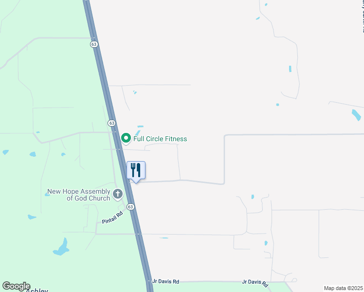 map of restaurants, bars, coffee shops, grocery stores, and more near 2931 Goff Road in Moss Point