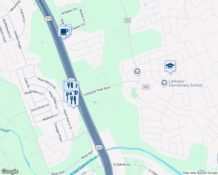 map of restaurants, bars, coffee shops, grocery stores, and more near 2079 U.S. 183 in Leander