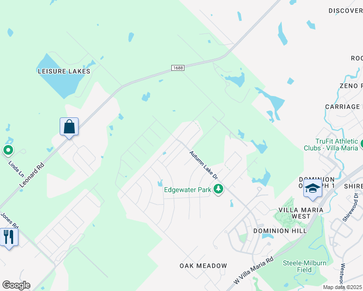 map of restaurants, bars, coffee shops, grocery stores, and more near 2000 Shimla Drive in Bryan