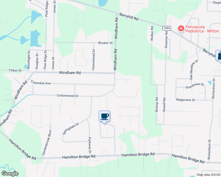 map of restaurants, bars, coffee shops, grocery stores, and more near 5649 Columbia Avenue in Milton