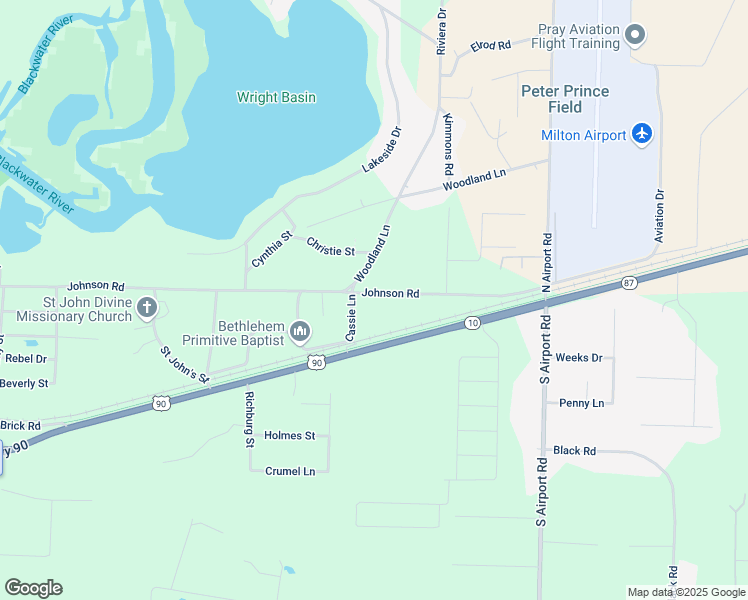 map of restaurants, bars, coffee shops, grocery stores, and more near 7629 Johnson Road in Milton