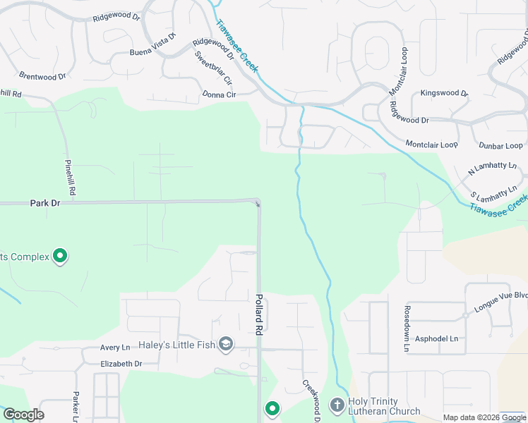 map of restaurants, bars, coffee shops, grocery stores, and more near Pollard Road in Daphne