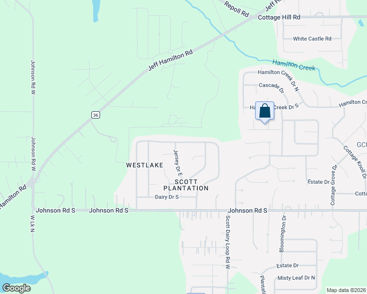 map of restaurants, bars, coffee shops, grocery stores, and more near 2917 Jersey Drive East in Mobile