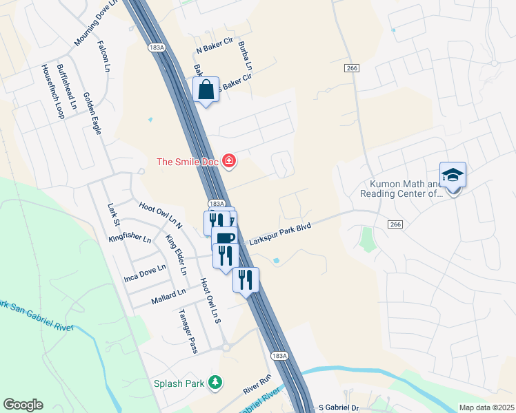 map of restaurants, bars, coffee shops, grocery stores, and more near 1633 U.S. 183 in Leander