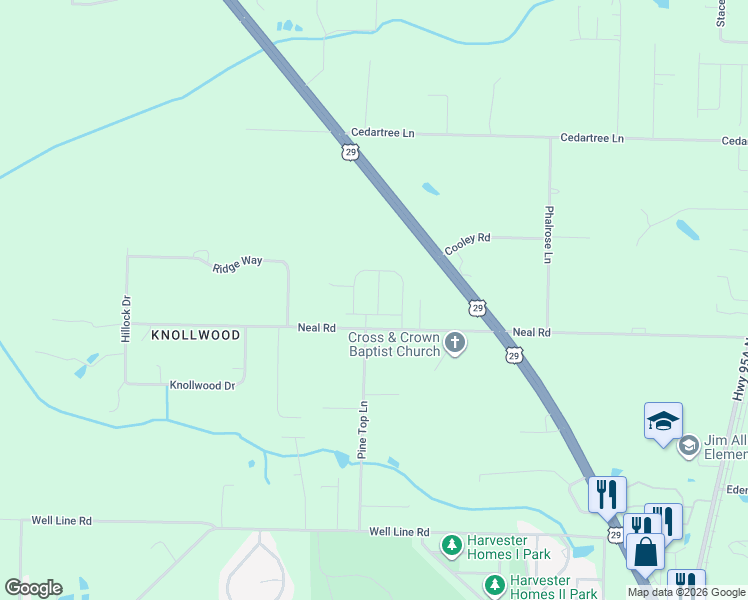 map of restaurants, bars, coffee shops, grocery stores, and more near 810 Neal Rd in Escambia