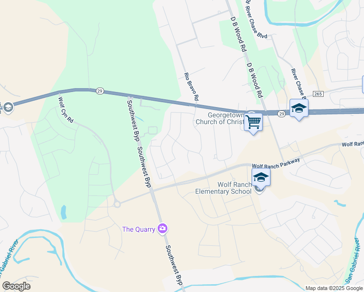 map of restaurants, bars, coffee shops, grocery stores, and more near 214 West Legend Oaks Drive in Georgetown
