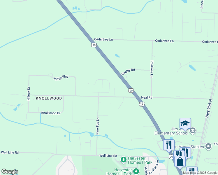 map of restaurants, bars, coffee shops, grocery stores, and more near 800-810 Neal Road in Escambia