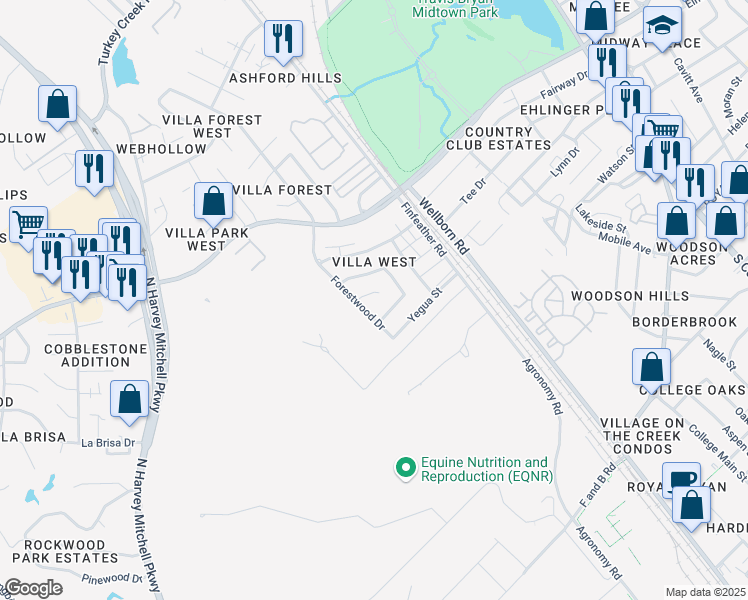 map of restaurants, bars, coffee shops, grocery stores, and more near 805 Frio Circle in Bryan