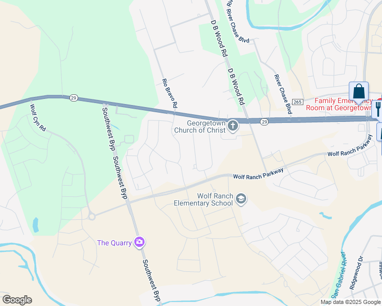map of restaurants, bars, coffee shops, grocery stores, and more near 214 West Legend Oaks Drive in Georgetown