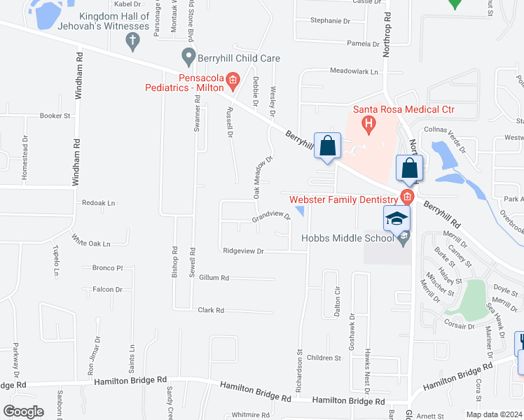 map of restaurants, bars, coffee shops, grocery stores, and more near 5374 Oak Meadow Drive in Milton