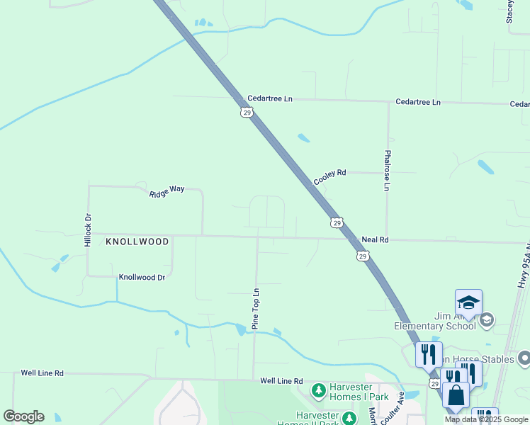 map of restaurants, bars, coffee shops, grocery stores, and more near 810 Neal Rd in Escambia
