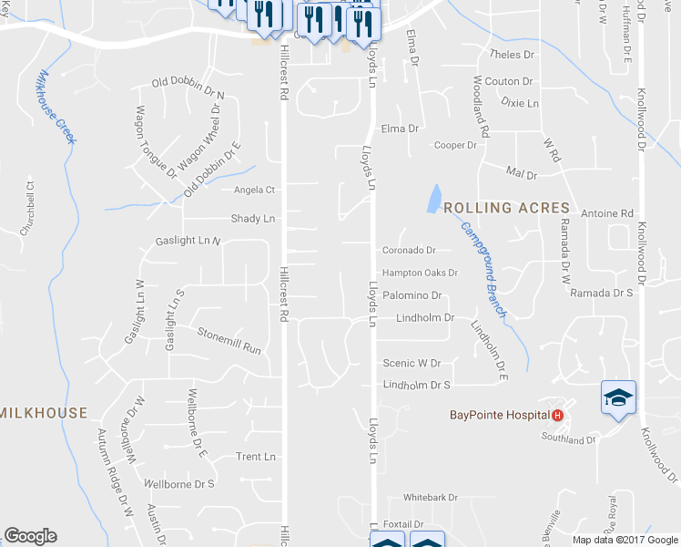 map of restaurants, bars, coffee shops, grocery stores, and more near 2925 Cloverland Ct in Mobile