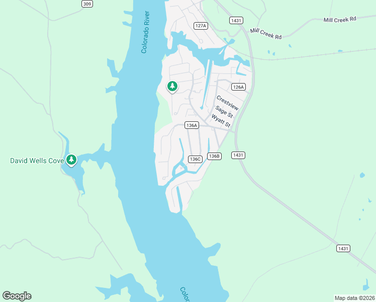 map of restaurants, bars, coffee shops, grocery stores, and more near 305 County Road 136C in Kingsland