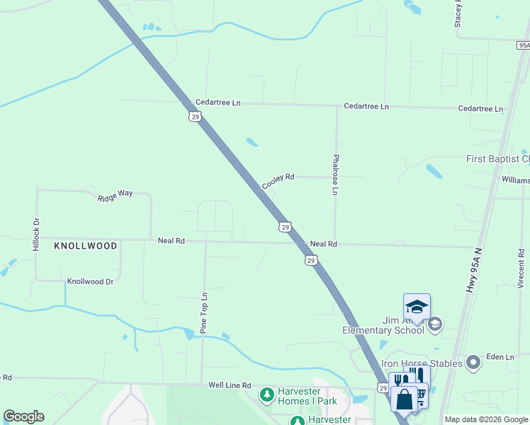 map of restaurants, bars, coffee shops, grocery stores, and more near 1331 U.S. 29 in Cantonment